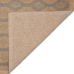 Kirklands Home Outdoor Rugs|Tan & Navy Diamonds Indoor/Outdoor Area Rug, 5x7