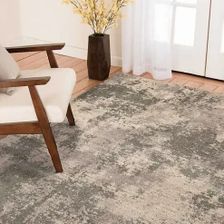 Kirklands Home Area Rugs|and Black Abstract Livs Area Rug, 5x7 Tan