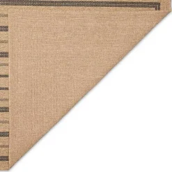 Kirklands Home Outdoor Rugs|Tan and Black Framed Indoor/Outdoor Area Rug, 5x7