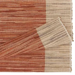 Kirklands Home Table Linens|Tan and Orange Shimmer Banded Table Runner
