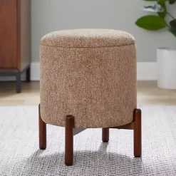 Kirklands Home Benches & Ottomans|Daniella Storage Ottoman Tan