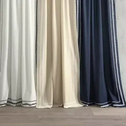 Kirklands Home Curtains & Drapes|Embroidered Ric Rac Curtain Panel, 84 in. Tan