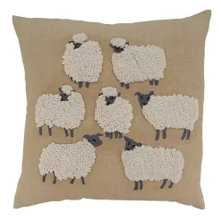 Hot Embroidered Sheep Accent Pillow Pillows