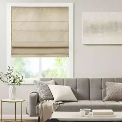 Kirklands Home Curtains & Drapes|Faux Silk Room Darkening Roman Shade, 31 in. Tan