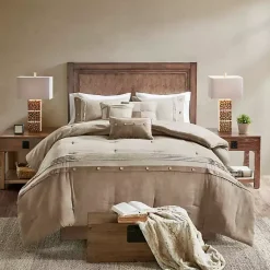 Kirklands Home Comforters|Faux Suede 7-pc. King Comforter Set Tan