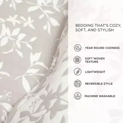 Kirklands Home Quilts|Tan Floral Reversible 3-pc. King Quilt Set