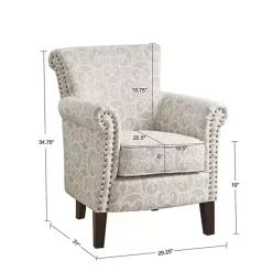 Kirklands Home Accent Chairs|Fretwork Accent Club Chair Tan