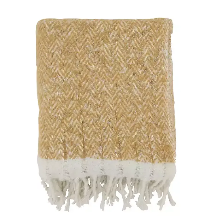Discount Herringbone Faux Mohair Throw Blankets & Throws