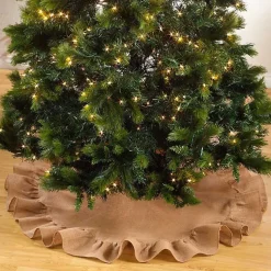 Online Jute Ruffle Trim Christmas Tree Skirt, 53 in. Christmas Tree Skirts & Collars