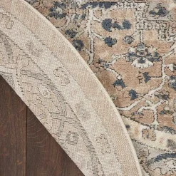 Kirklands Home Area Rugs|Tan Navaro Medallion Round Area Rug, 5 ft.