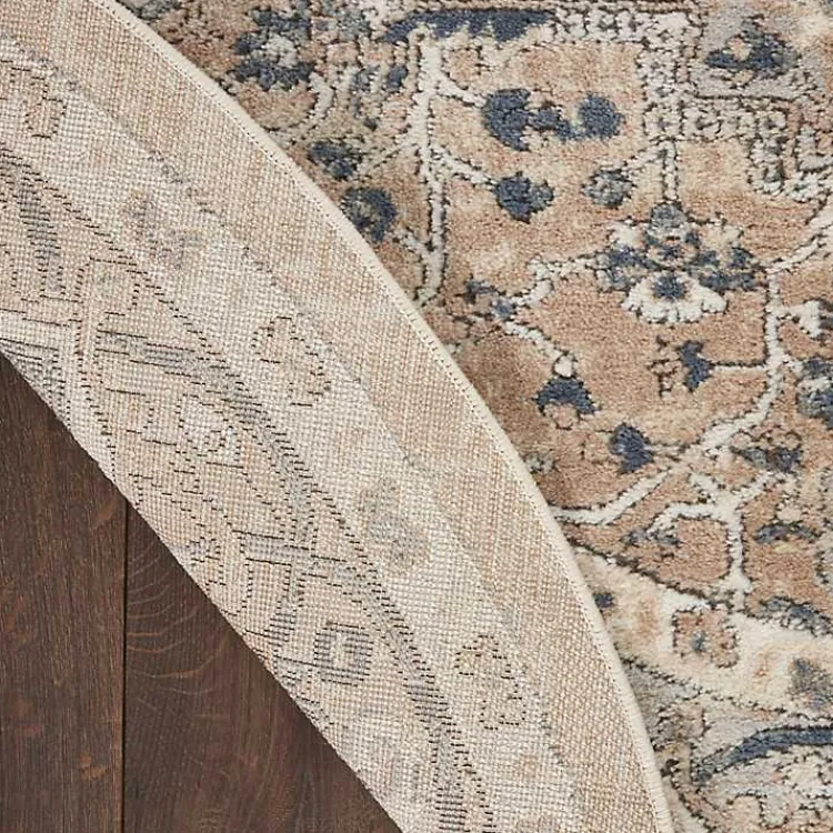 Kirklands Home Area Rugs|Tan Navaro Medallion Round Area Rug, 5 ft.