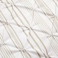 Kirklands Home Comforters|Tan Pintuck Stripe Full/Queen 5-pc. Comforter Set