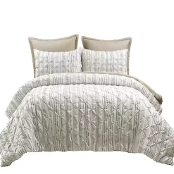 Kirklands Home Comforters|Tan Pintuck Stripe Full/Queen 5-pc. Comforter Set