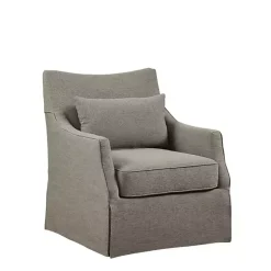 Kirklands Home Accent Chairs|Skirted Swivel Martha Stewart Accent Chair Tan