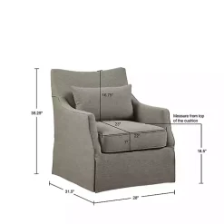 Kirklands Home Accent Chairs|Skirted Swivel Martha Stewart Accent Chair Tan