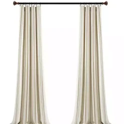 Kirklands Home Curtains & Drapes|Stripe Farmhouse Curtain Panel Set, 95 in. Tan