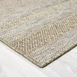 Kirklands Home Area Rugs|Striped Indoor/Outdoor Area Rug, 5x7 Tan