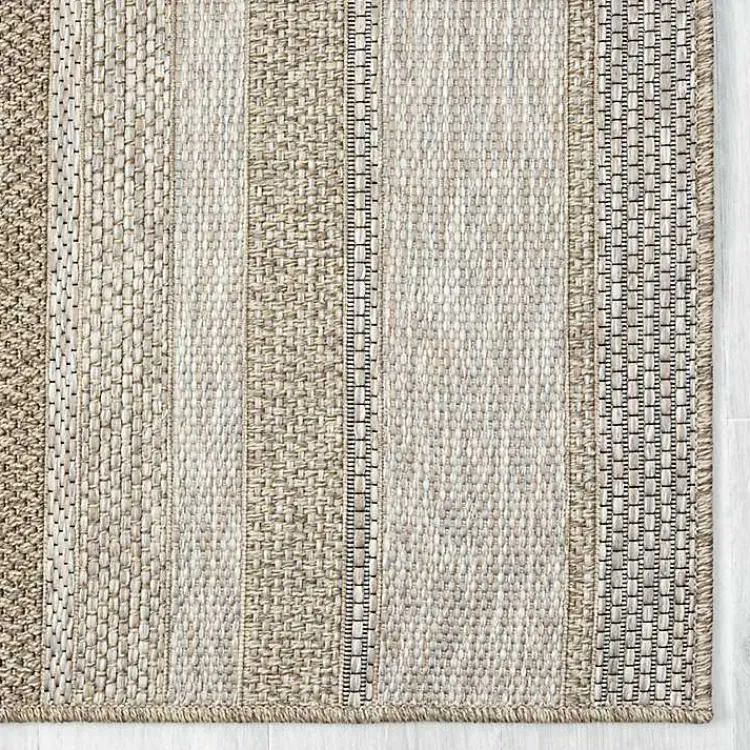 Kirklands Home Area Rugs|Striped Indoor/Outdoor Area Rug, 5x7 Tan