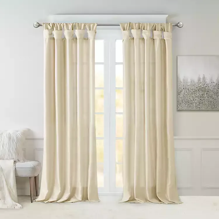 Kirklands Home Curtains & Drapes|Twist Top Curtain Panel, 108 in. Tan