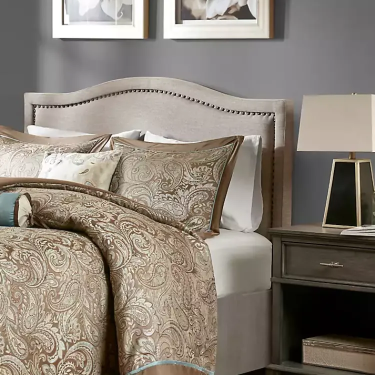 Kirklands Home Beds & Headboards|Upholstered Augusta King Headboard Tan
