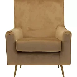 Kirklands Home Accent Chairs|Velvet Lana Accent Chair Tan