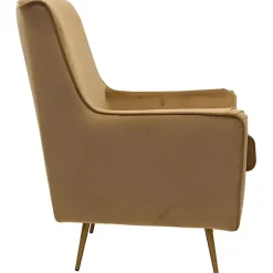 Kirklands Home Accent Chairs|Velvet Lana Accent Chair Tan