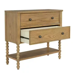 Kirklands Home Cabinets & Sideboards|Wood Turned Legs 2-Drawer Chest Tan