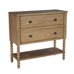 Kirklands Home Cabinets & Sideboards|Wood Turned Legs 2-Drawer Chest Tan