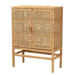Kirklands Home Cabinets & Sideboards|Woven Rat and Wood Cabinet Tan