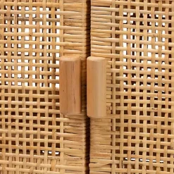 Kirklands Home Cabinets & Sideboards|Woven Rat and Wood Cabinet Tan