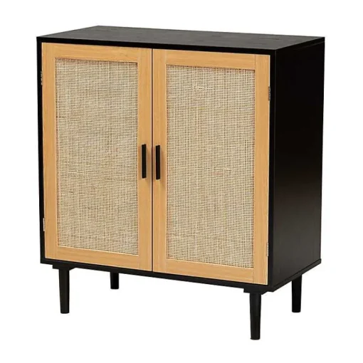 Kirklands Home Cabinets & Sideboards|Tara Two-Tone Espresso Rattan Cabinet