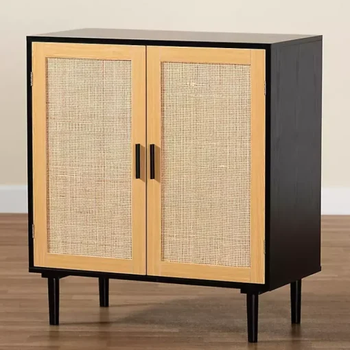 Kirklands Home Cabinets & Sideboards|Tara Two-Tone Espresso Rattan Cabinet