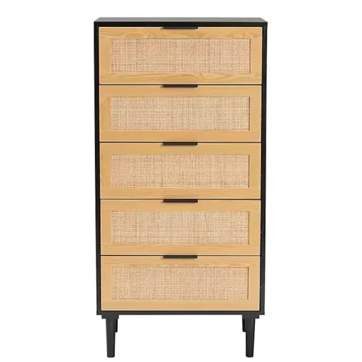 Kirklands Home Dressers & Chests|Tara Two-Tone Espresso Rattan Chest