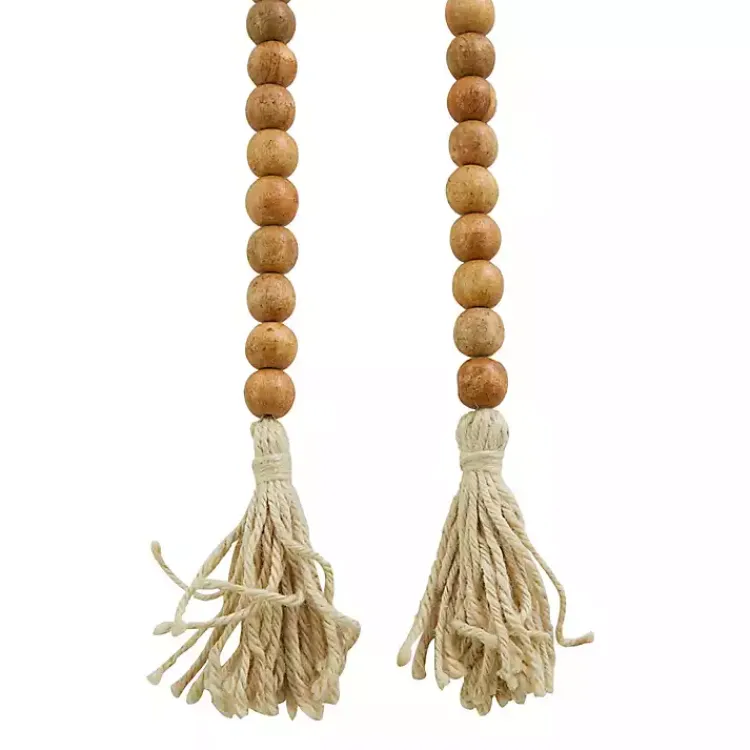 Outlet Tasseled Wood Beaded Garland Decorative Accents
