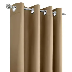 Kirklands Home Curtains & Drapes|Taupe Alpine Blackout Curtain Panel, 95 in. Tan