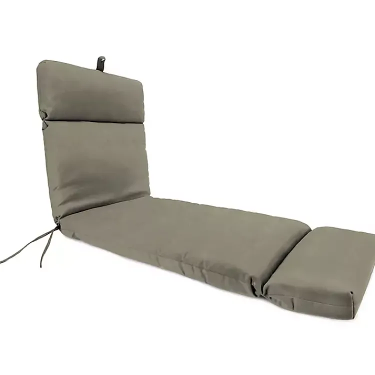 Kirklands Home Outdoor Cushions & Pillows|Taupe Canvas French Edge Outdoor Chaise Cushion Tan