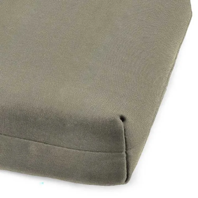 Kirklands Home Outdoor Cushions & Pillows|Taupe Canvas French Edge Outdoor Chaise Cushion Tan