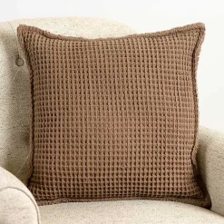 Outlet Taupe Cozy Waffle Pillow Pillows