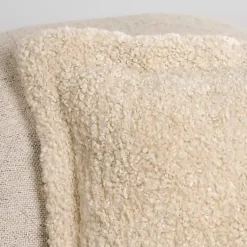 Taupe Curly Faux Lamb Fur Pillow Pillows