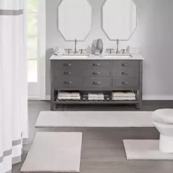 Kirklands Home Bathroom Rugs|Taupe High Pile Marshmallow Bath Mat, 30 in. Ivory