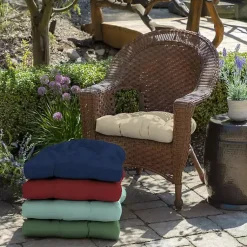 Kirklands Home Outdoor Cushions & Pillows|Taupe Leala 2-pc. Outdoor Wicker Chair Cushion Set Tan