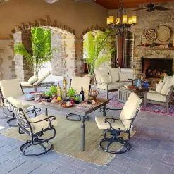 Kirklands Home Outdoor Cushions & Pillows|Taupe Leala Texture Outdoor Chaise Cushion Tan