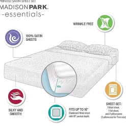 Kirklands Home Bed Sheets|Taupe Leopard Print Satin 3-pc. Twin Sheet Set