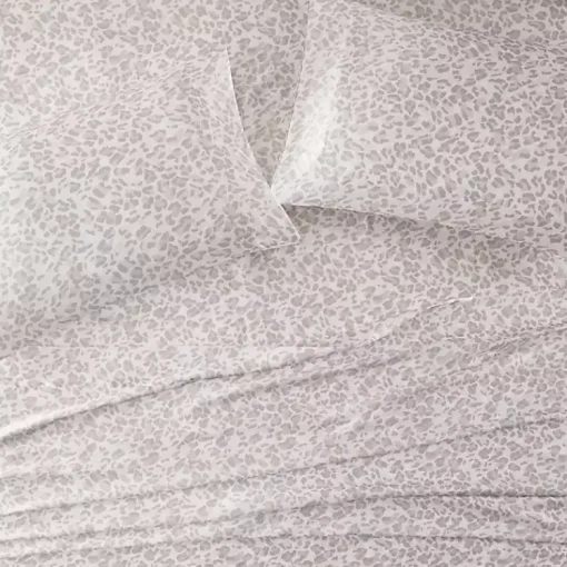 Kirklands Home Bed Sheets|Taupe Leopard Satin King 2-pc. Pillow Case Set