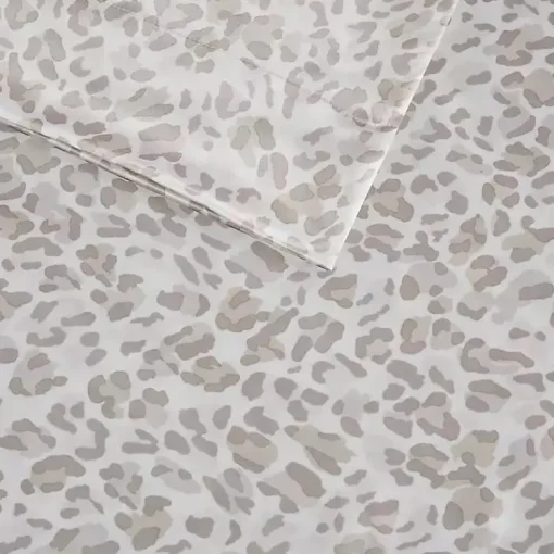 Kirklands Home Bed Sheets|Taupe Leopard Satin King 2-pc. Pillow Case Set