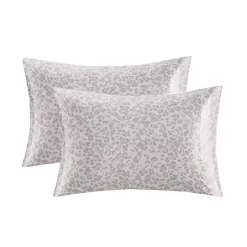 Kirklands Home Bed Sheets|Taupe Leopard Satin Standard 2-pc. Pillow Case Set