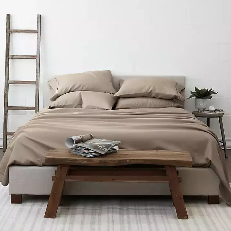 Kirklands Home Bed Sheets|Taupe Ultra Soft 6-pc. Queen Sheet Set Tan