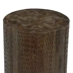 Kirklands Home Accent & End Tables|Teak Wood Drum Accent Table Brown