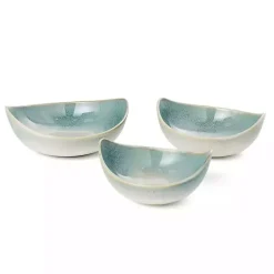 Discount Teal & White Ceramic Decorative Bowls, Set of 3 Decorative Bowls & Jars