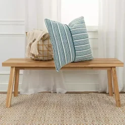 Clearance Teal and Ivory Directional Stripes Pillow Pillows